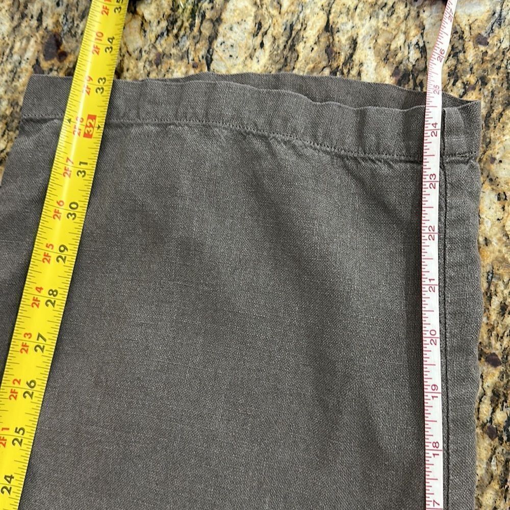 Eileen Fisher Brown Linen Wide Leg Mid Rise Pants Size M - Picture 13 of 13